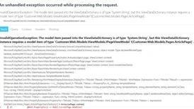 Screenshot of stacktrace