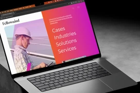 Fellowmind start page on a laptop