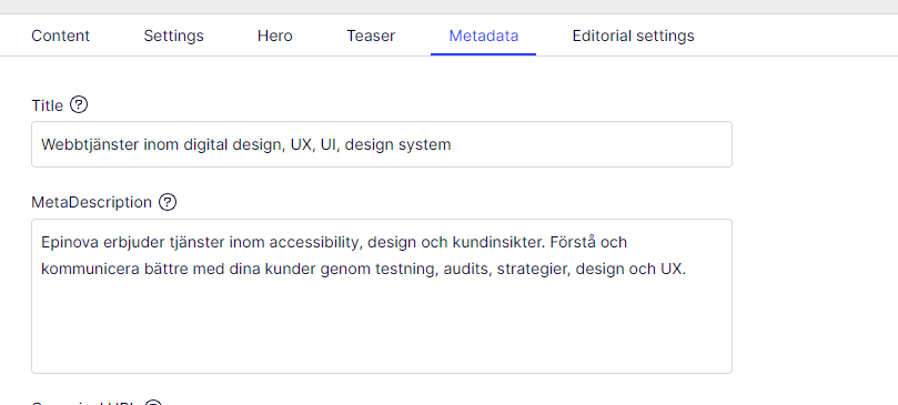 Sk&auml;rmdump p&aring; metafliken i Optimizely cms