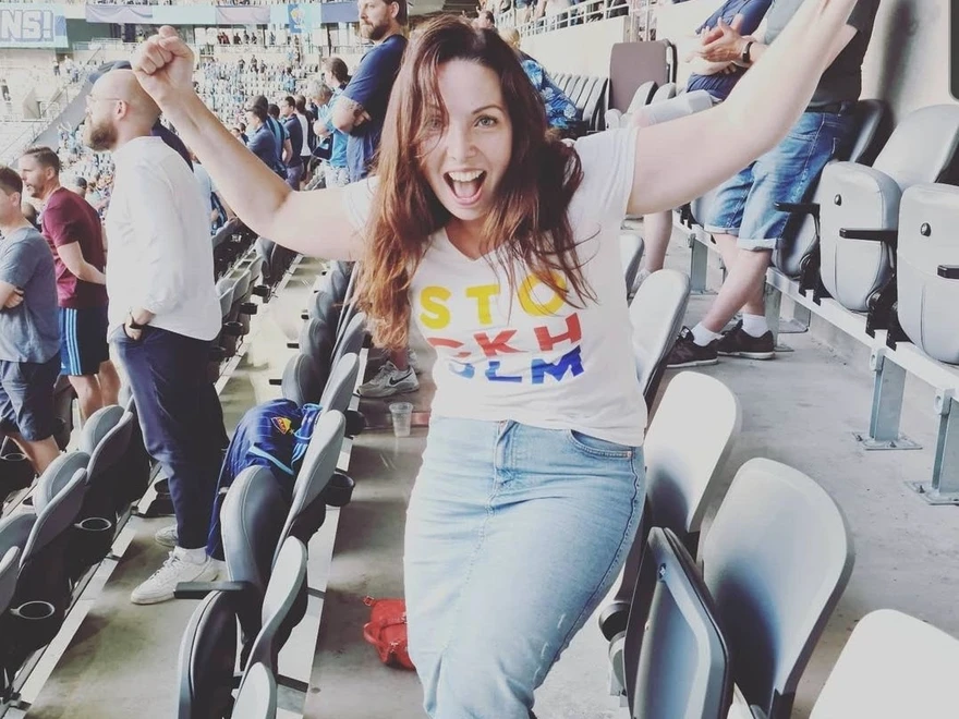 Joy på fotbollsläktare
