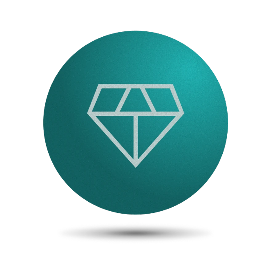 diamant i en grön cirkel